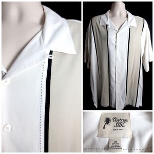 Vintage Silk Men 2XL 50's Silk Bowling Shirt